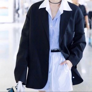 Alexander Wang Mohair Blazer with Poplin Shirt